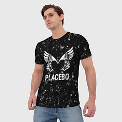 Футболка мужская Placebo glitch на темном фоне, цвет: 3D-принт — фото 2