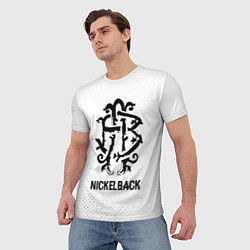 Футболка мужская Nickelback glitch на светлом фоне, цвет: 3D-принт — фото 2