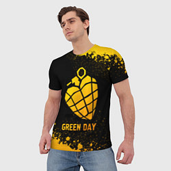 Футболка мужская Green Day - gold gradient, цвет: 3D-принт — фото 2