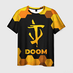 Футболка мужская Doom - gold gradient, цвет: 3D-принт
