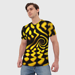 Футболка мужская Желтая футболка с воронкой, цвет: 3D-принт — фото 2