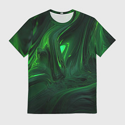 Футболка мужская Зеленые разводы, цвет: 3D-принт