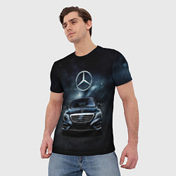 Футболка мужская Mercedes Benz black, цвет: 3D-принт — фото 2