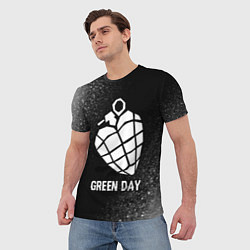 Футболка мужская Green Day glitch на темном фоне, цвет: 3D-принт — фото 2