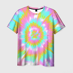 Футболка мужская Tie-Dye кислотный в стиле барби, цвет: 3D-принт