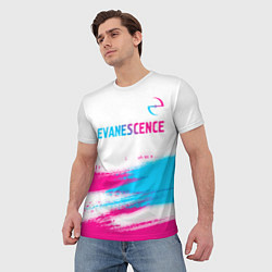 Футболка мужская Evanescence neon gradient style: символ сверху, цвет: 3D-принт — фото 2