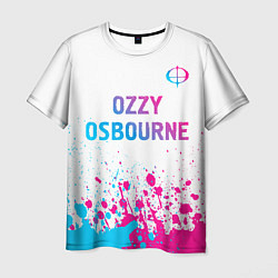 Футболка мужская Ozzy Osbourne neon gradient style: символ сверху, цвет: 3D-принт