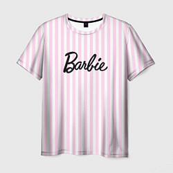 Футболка мужская Barbie - классическая розово-белая полоска, цвет: 3D-принт