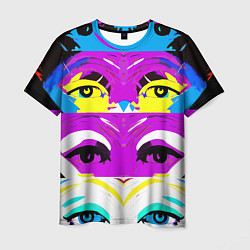 Футболка мужская Eyes - pop art - neural network, цвет: 3D-принт