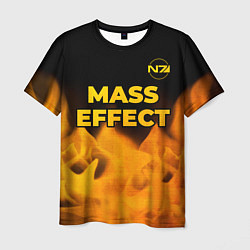 Футболка мужская Mass Effect - gold gradient: символ сверху, цвет: 3D-принт
