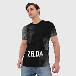 Футболка мужская Zelda glitch на темном фоне, цвет: 3D-принт — фото 2