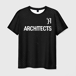 Футболка мужская Architects glitch на темном фоне: символ сверху, цвет: 3D-принт