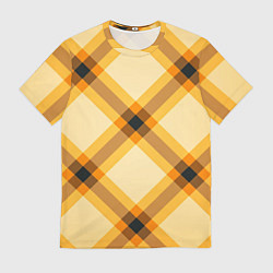 Футболка мужская Желтая шотландская клетка, цвет: 3D-принт