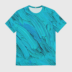 Футболка мужская Голубая масляная краска, цвет: 3D-принт