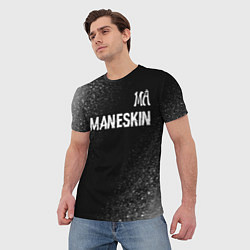 Футболка мужская Maneskin glitch на темном фоне посередине, цвет: 3D-принт — фото 2