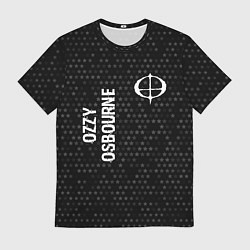 Футболка мужская Ozzy Osbourne glitch на темном фоне вертикально, цвет: 3D-принт