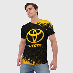 Футболка мужская Toyota - gold gradient, цвет: 3D-принт — фото 2