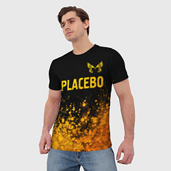 Футболка мужская Placebo - gold gradient посередине, цвет: 3D-принт — фото 2