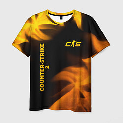 Футболка мужская Counter-Strike 2 - gold gradient вертикально, цвет: 3D-принт