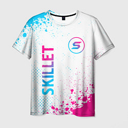 Футболка мужская Skillet neon gradient style вертикально, цвет: 3D-принт