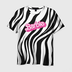 Футболка мужская Ретро Барби - паттерн полосок зебры, цвет: 3D-принт