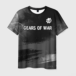 Футболка мужская Gears of War glitch на темном фоне посередине, цвет: 3D-принт