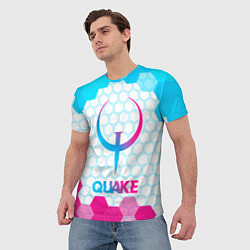 Футболка мужская Quake neon gradient style, цвет: 3D-принт — фото 2