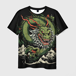 Футболка мужская Символ года зеленый дракон, цвет: 3D-принт