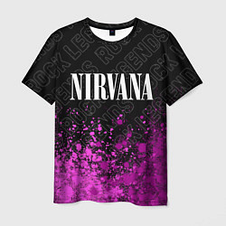 Футболка мужская Nirvana rock legends посередине, цвет: 3D-принт