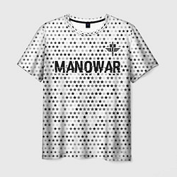 Футболка мужская Manowar glitch на светлом фоне посередине, цвет: 3D-принт