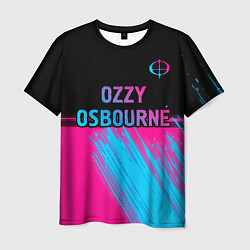 Футболка мужская Ozzy Osbourne - neon gradient посередине, цвет: 3D-принт