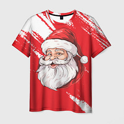 Футболка мужская Санта в шапке, цвет: 3D-принт