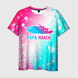 Футболка мужская Papa Roach neon gradient style, цвет: 3D-принт