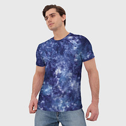 Футболка мужская Абстракция - sea blue, цвет: 3D-принт — фото 2