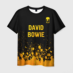 Футболка мужская David Bowie - gold gradient посередине, цвет: 3D-принт