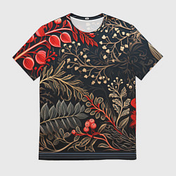 Футболка мужская Заснеженные тропы новогодний орнамент, цвет: 3D-принт