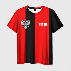 Футболка мужская Красный и черный - герб РФ, цвет: 3D-принт
