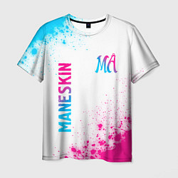 Футболка мужская Maneskin neon gradient style вертикально, цвет: 3D-принт