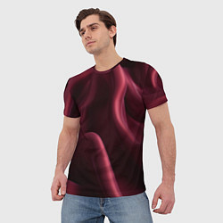 Футболка мужская Бордовый шелк, цвет: 3D-принт — фото 2