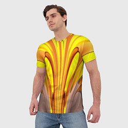 Футболка мужская Вытянутые желтые полосы, цвет: 3D-принт — фото 2