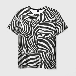 Футболка мужская Шкура зебры черно - белая графика, цвет: 3D-принт