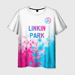 Футболка мужская Linkin Park neon gradient style посередине, цвет: 3D-принт