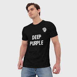 Футболка мужская Deep Purple glitch на темном фоне посередине, цвет: 3D-принт — фото 2