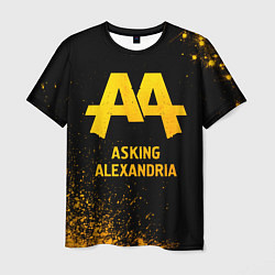 Футболка мужская Asking Alexandria - gold gradient, цвет: 3D-принт