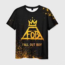 Футболка мужская Fall Out Boy - gold gradient, цвет: 3D-принт