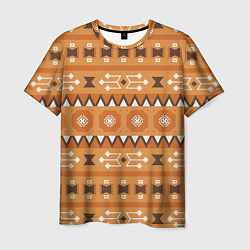 Футболка мужская Brown tribal geometric, цвет: 3D-принт