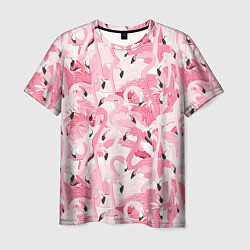 Футболка мужская Стая розовых фламинго, цвет: 3D-принт