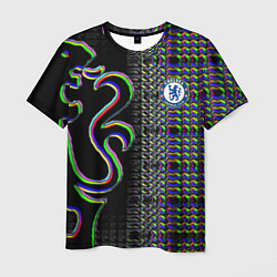 Футболка мужская Chelsea fc glitch, цвет: 3D-принт
