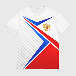Мужская футболка Герб РФ - классические цвета флага