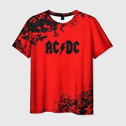 Футболка мужская AC DC skull rock краски, цвет: 3D-принт